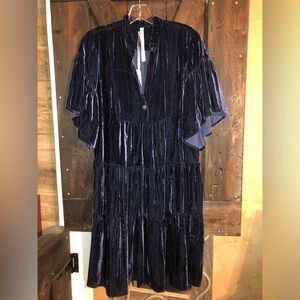 Uncle Frank Navy Velvet Dress